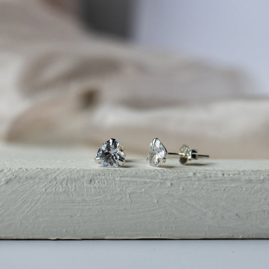 Amour Heart CZ Stud Earrings