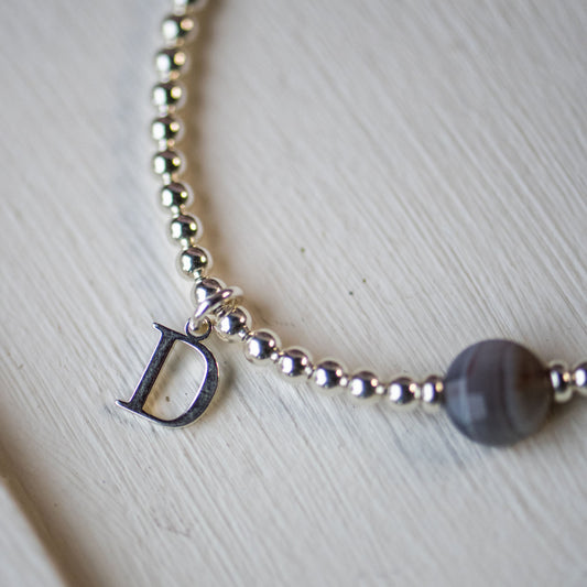 Quincey Initial Bracelet in Sterling Silver