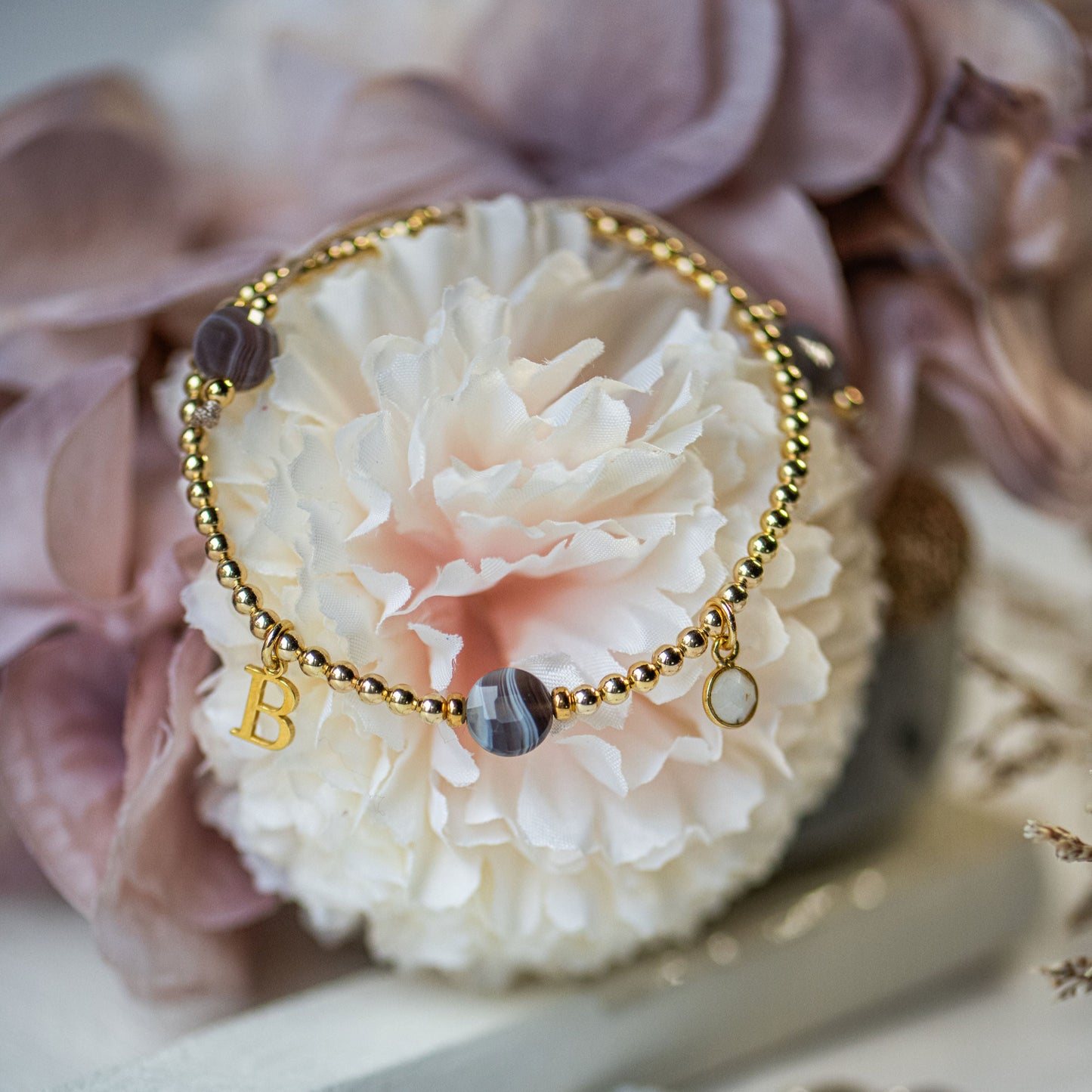 Quincey Initial Charm Bracelet in Gold Vermeil