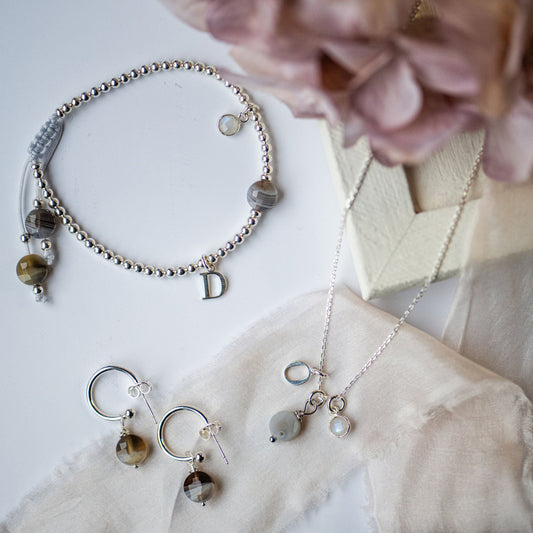 Quincey Initial Necklace in Sterling Silver