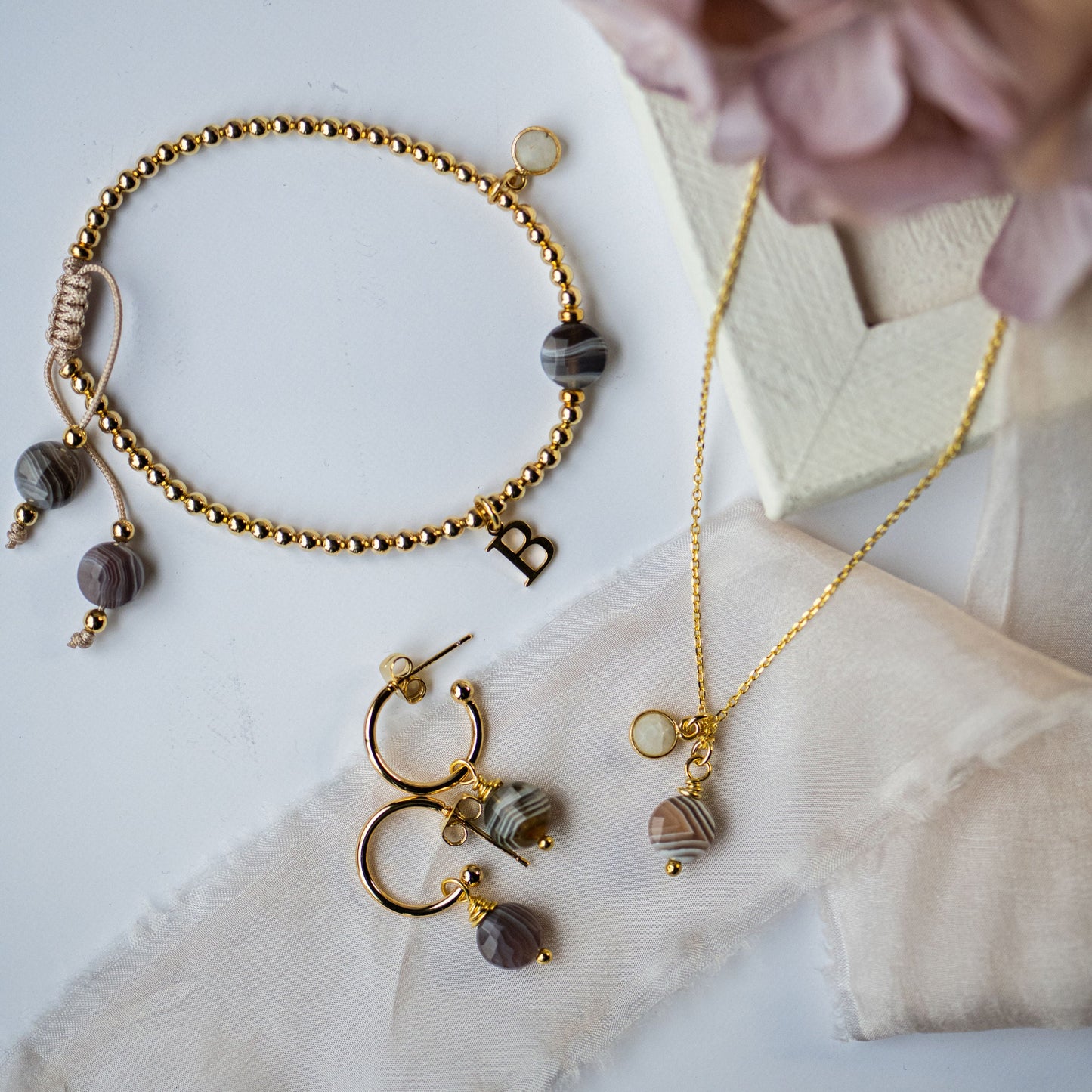 Quincey Initial Charm Bracelet in Gold Vermeil