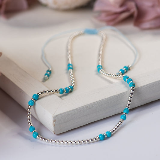 Lucia Beaded Sterling Silver Necklace