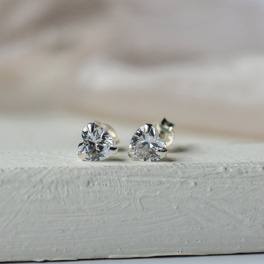Amour Heart CZ Stud Earrings