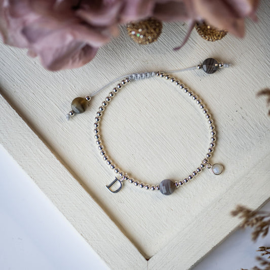 Quincey Initial Bracelet in Sterling Silver