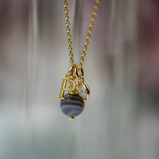 Quincey Initial Necklace in Gold Vermeil