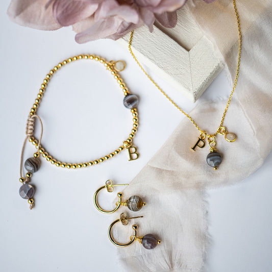 Quincey Initial Necklace in Gold Vermeil
